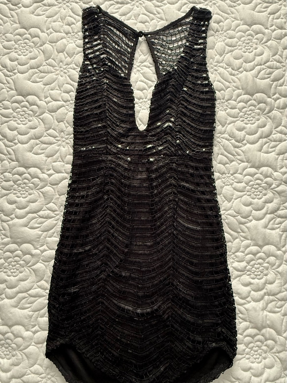 Luxxel Black Sleeveless Sequin Party/Cocktail Dress